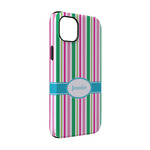 Grosgrain Stripe iPhone Case - Rubber Lined - iPhone 14 (Personalized)