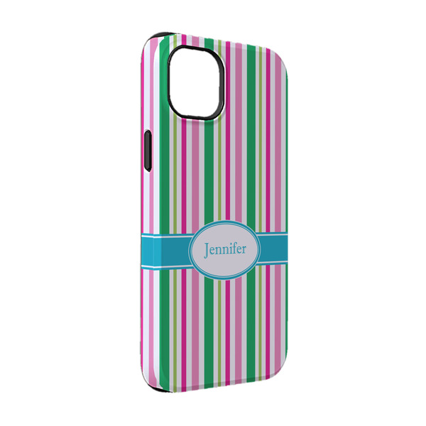 Custom Grosgrain Stripe iPhone Case - Rubber Lined - iPhone 14 (Personalized)