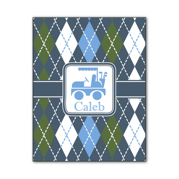 Custom Blue Argyle Wood Print - 11x14 (Personalized)