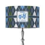 Blue Argyle 12" Drum Lamp Shade - Fabric (Personalized)