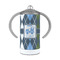 Blue Argyle 12 oz Stainless Steel Sippy Cups - FRONT