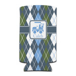 Blue Argyle Can Cooler (tall 12 oz) (Personalized)