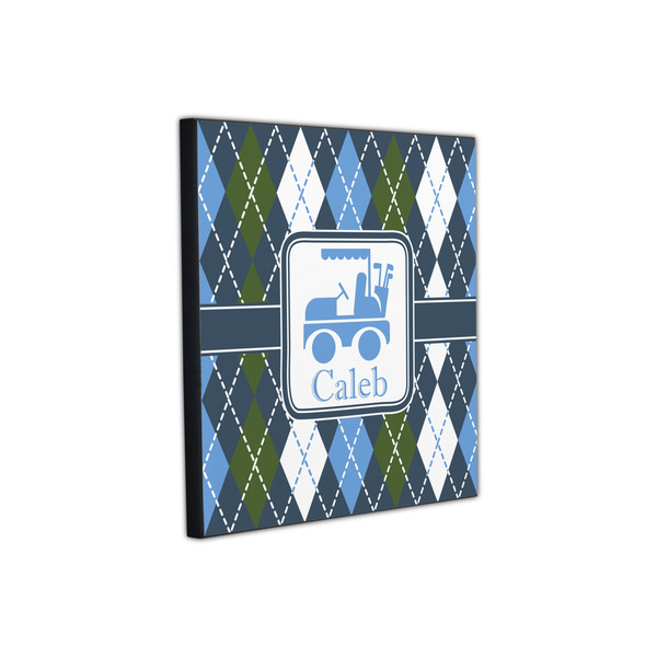 Blue Argyle 12x12 Wood Print - Angle View