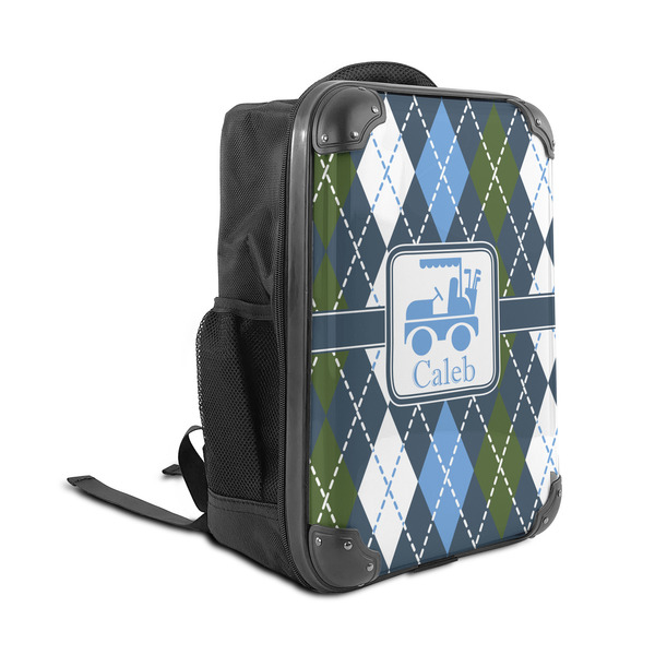 Blue Argyle 15" Backpack - ANGLE VIEW