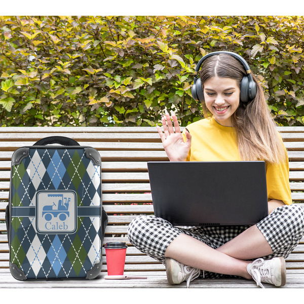 Blue Argyle 15" Backpack - LIFESTYLE