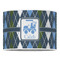 Blue Argyle 16" Drum Lampshade - FRONT (Poly Film)
