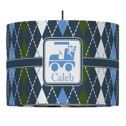 Blue Argyle Drum Pendant Lamp (Personalized)