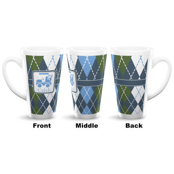Blue Argyle 16 Oz Latte Mug - Approval