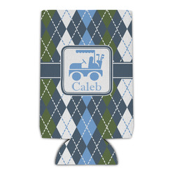 Blue Argyle Can Cooler (Personalized)