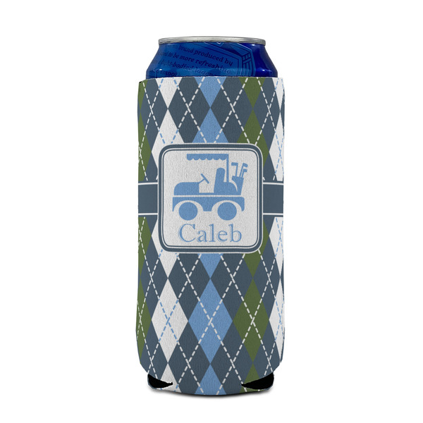 Blue Argyle 16oz Can Sleeve - FRONT (on can)