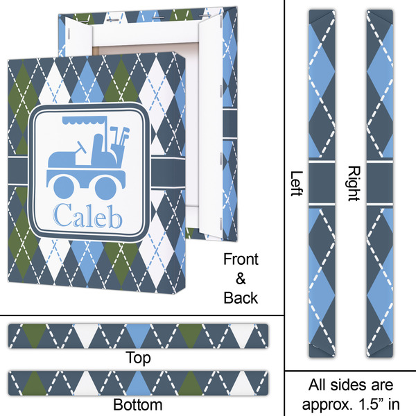 Blue Argyle 16x20 - Canvas Print - Approval