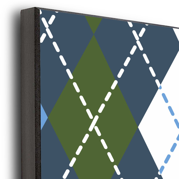 Blue Argyle 16x20 Wood Print - Closeup