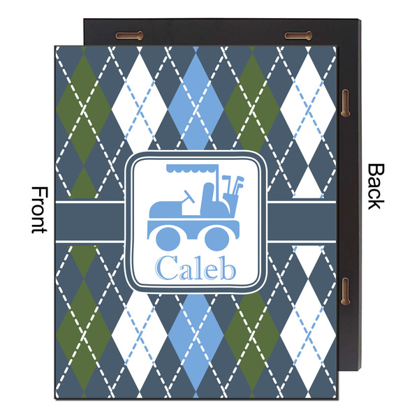 Blue Argyle 16x20 Wood Print - Front & Back View
