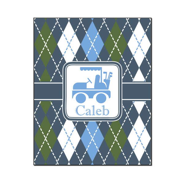 Custom Blue Argyle Wood Print - 16x20 (Personalized)