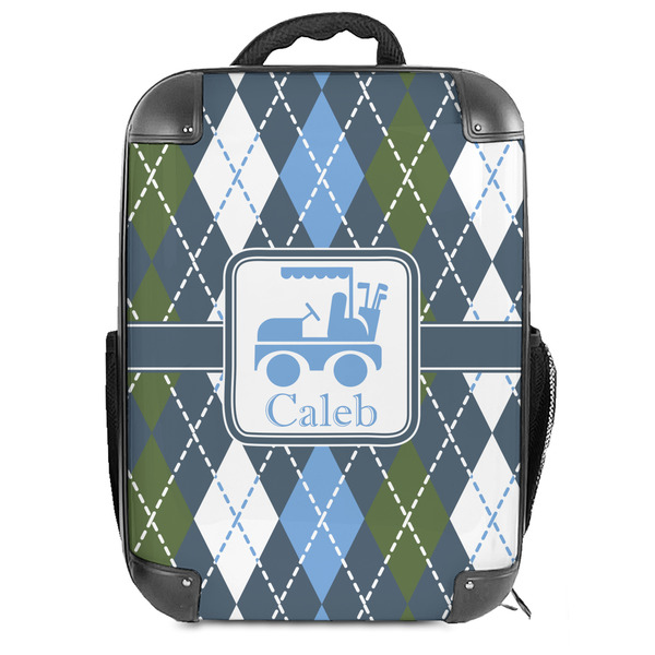 Custom Blue Argyle Hard Shell Backpack (Personalized)