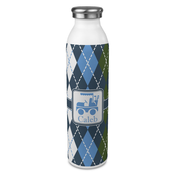 Custom Blue Argyle 20oz Stainless Steel Water Bottle - Full Print (Personalized)