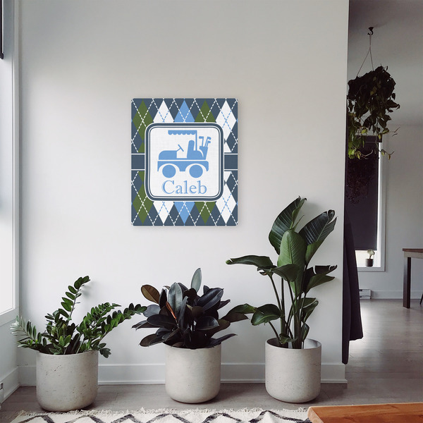 Blue Argyle 20x24 - Canvas Print - In Context