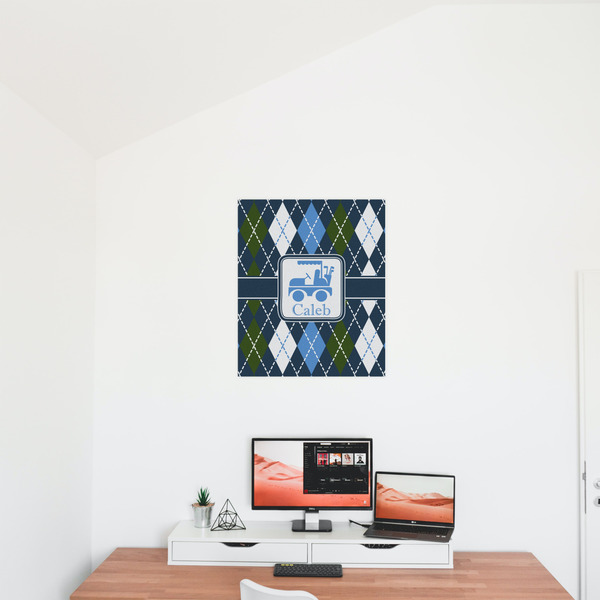 Blue Argyle 20x24 - Matte Poster - On the Wall