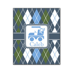 Blue Argyle Wood Print - 20x24 (Personalized)