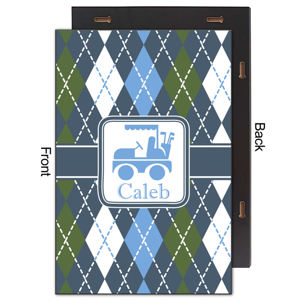 Blue Argyle 20x30 Wood Print - Front & Back View