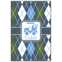 Blue Argyle Wood Print - 20x30 (Personalized)