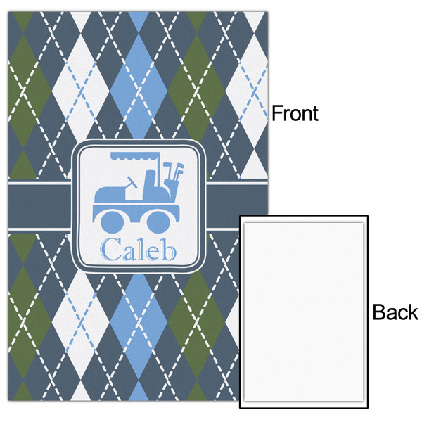 Blue Argyle 24x36 - Matte Poster - Front & Back