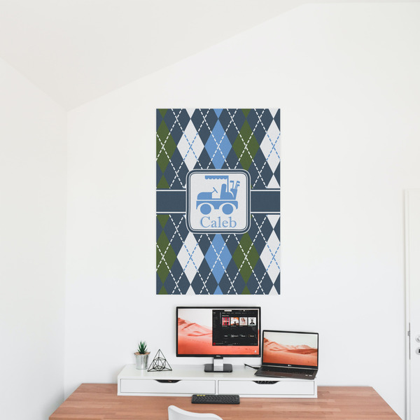 Blue Argyle 24x36 - Matte Poster - On the Wall