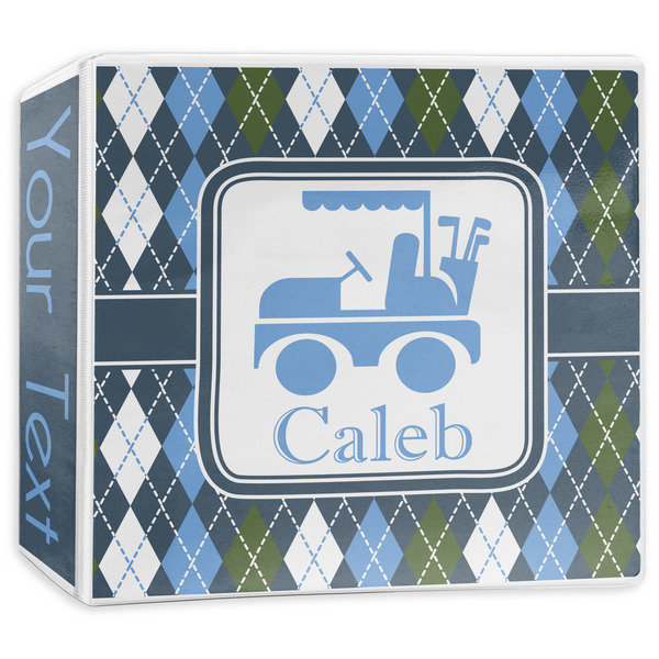Custom Blue Argyle 3-Ring Binder - 3 inch (Personalized)