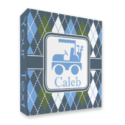 Blue Argyle 3 Ring Binder - Full Wrap (Personalized)