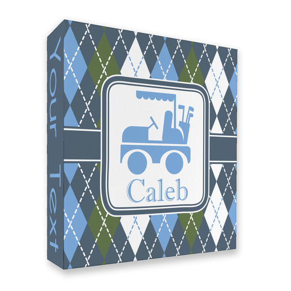 Blue Argyle 3 Ring Binders - Full Wrap - 2" - FRONT
