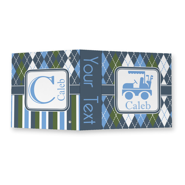 Blue Argyle 3 Ring Binders - Full Wrap - 2" - OPEN OUTSIDE