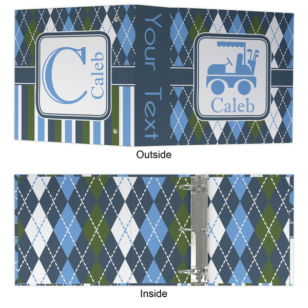 Blue Argyle 3 Ring Binders - Full Wrap - 3" - APPROVAL