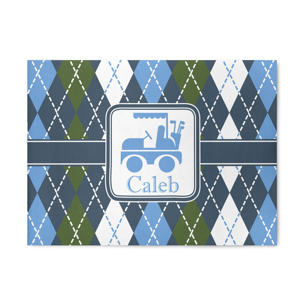 Custom Blue Argyle 5' x 7' Indoor Area Rug (Personalized)
