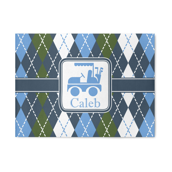 Custom Blue Argyle 5' x 7' Patio Rug (Personalized)