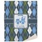 Blue Argyle Sherpa Throw Blanket (Personalized)