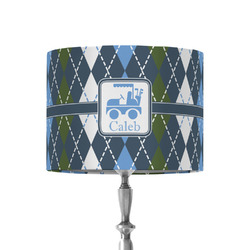 Blue Argyle 8" Drum Lamp Shade - Fabric (Personalized)