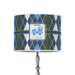 Blue Argyle 8" Drum Lamp Shade - Poly-film (Personalized)