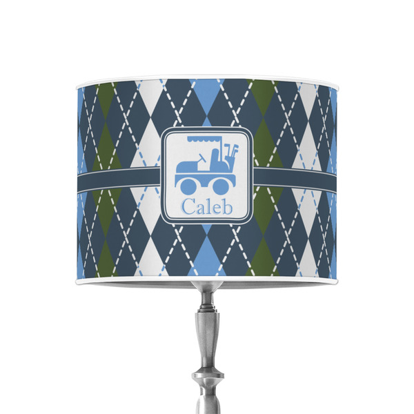 Custom Blue Argyle 8" Drum Lamp Shade - Poly-film (Personalized)