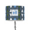 Blue Argyle 8" Drum Lampshade - ON STAND (Poly Film)