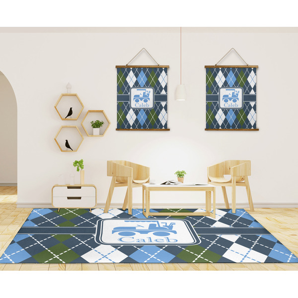 Blue Argyle 8'x10' Indoor Area Rugs - IN CONTEXT