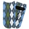 Blue Argyle Adult Ankle Socks - Single Pair - Front and Back