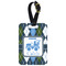 Blue Argyle Metal Luggage Tag w/ Name or Text