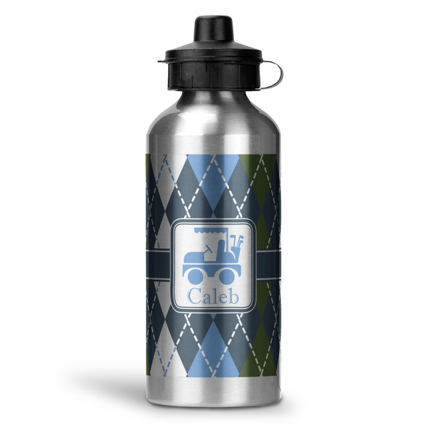 Custom Blue Argyle Water Bottle - Aluminum - 20 oz (Personalized)
