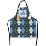 Blue Argyle Apron With Pockets w/ Name or Text