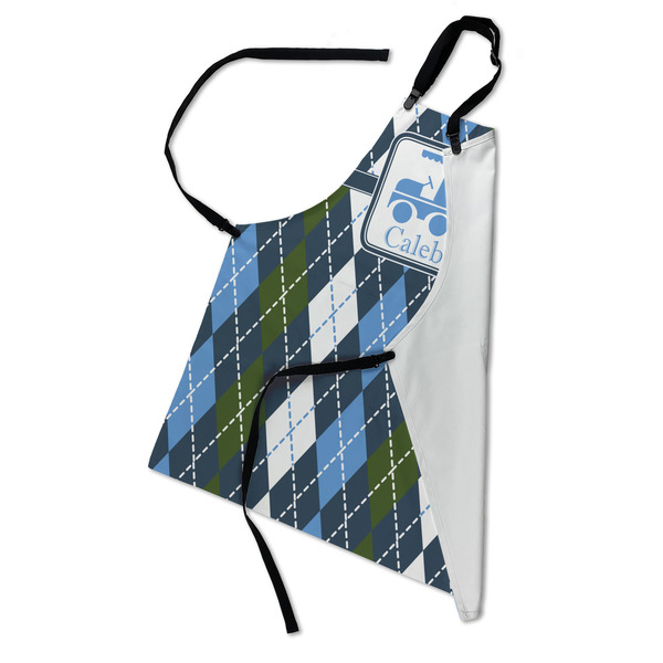 Blue Argyle Apron - Folded