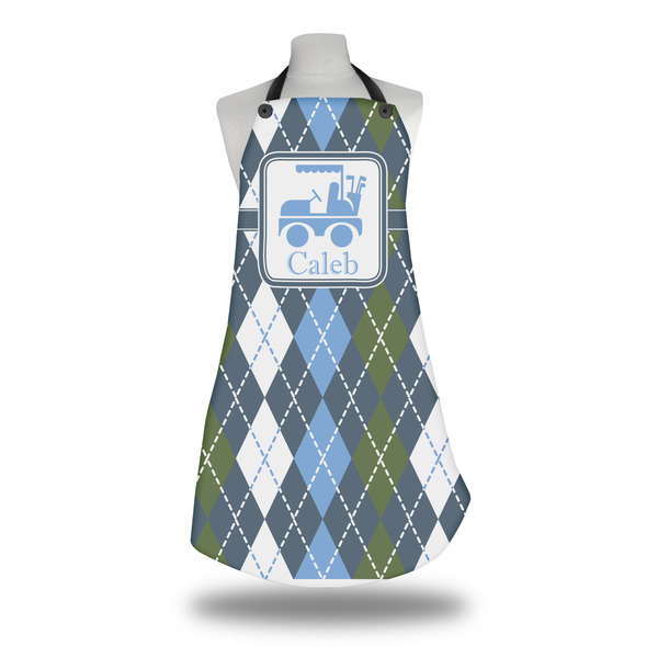 Custom Blue Argyle Apron w/ Name or Text