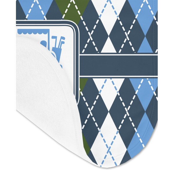 Blue Argyle Baby Bib - AFT detail