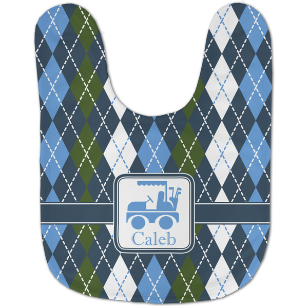Blue Argyle Baby Bib - AFT flat