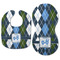 Blue Argyle Baby Bib & Burp Set - Approval (new bib & burp)