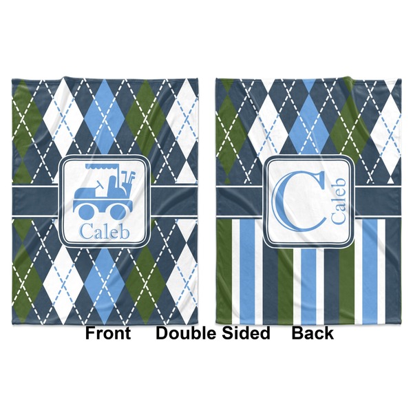 Blue Argyle Baby Blanket (Double Sided - Printed Front and Back)